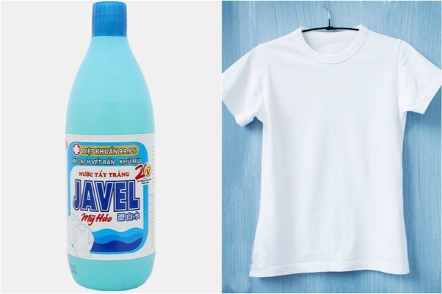 sử dụng nước javel để tẩy trắng quần áo