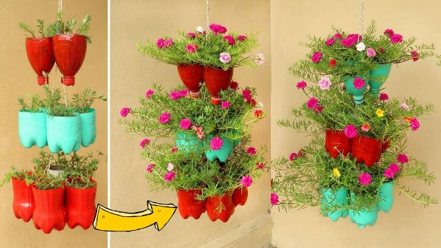 Cách làm chậu hoa treo ngược độc lạ