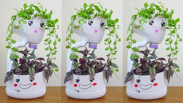 Biến can nhựa (nước giặt, lau sàn) thành chậu 2 tầng
