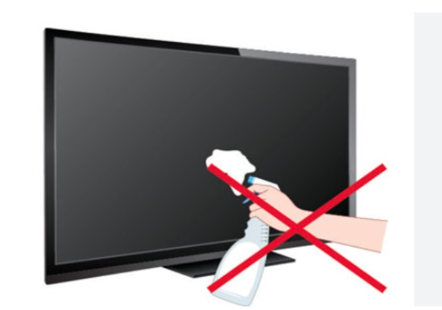 Không nên xịt trực tiếp dung dịch lên màn hình tivi tinh thể lỏng