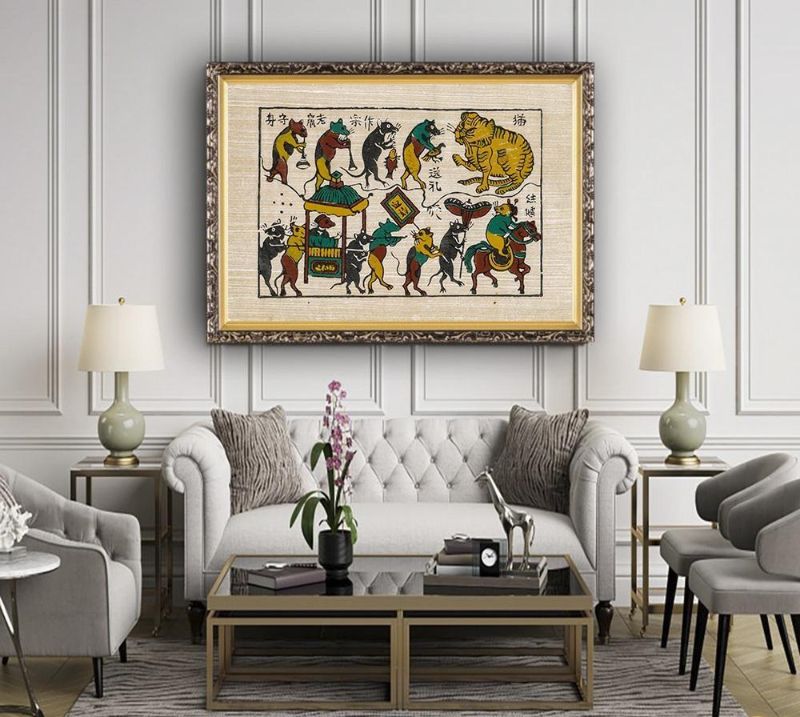 Kết hợp thảm trải sàn và các tác phẩm nghệ thuật dân gian