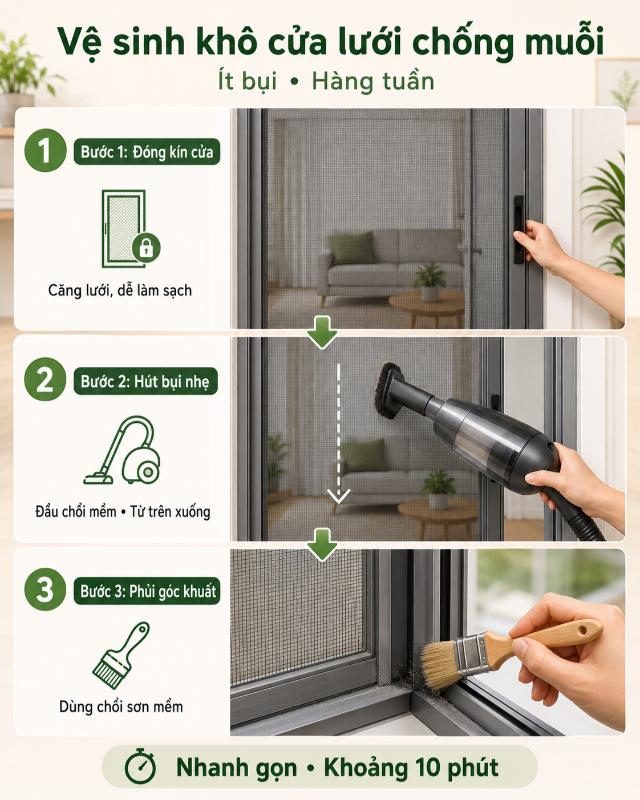 Vệ sinh khô trực tiếp