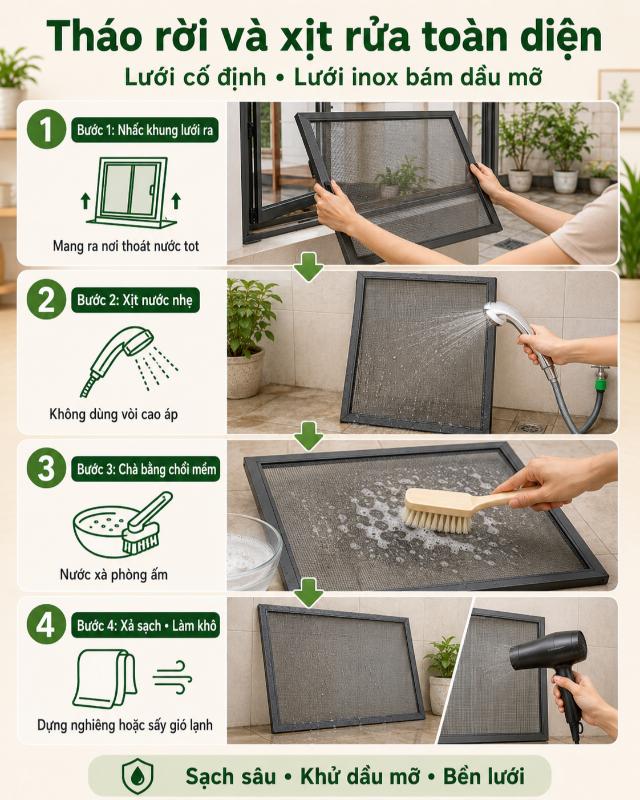 Tháo rời và xịt rửa toàn diện