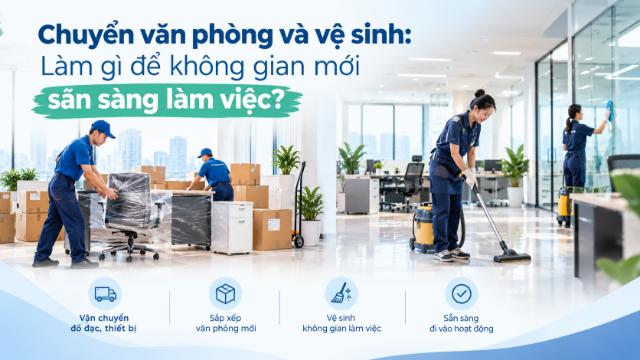 Chuyển văn phòng và vệ sinh sạch sẽ, nhanh chóng